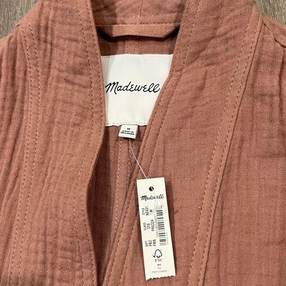 NWT Madewell Medium Lightspun Robe Jacket Lightweight Oversized Cotton Coat - Picture 7 of 10